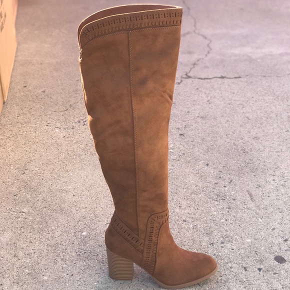 BEST SELLER Soda Shoes Chestnut Brown Knee High Heeled Boot Nu Shuz Key West - Picture 5 of 8